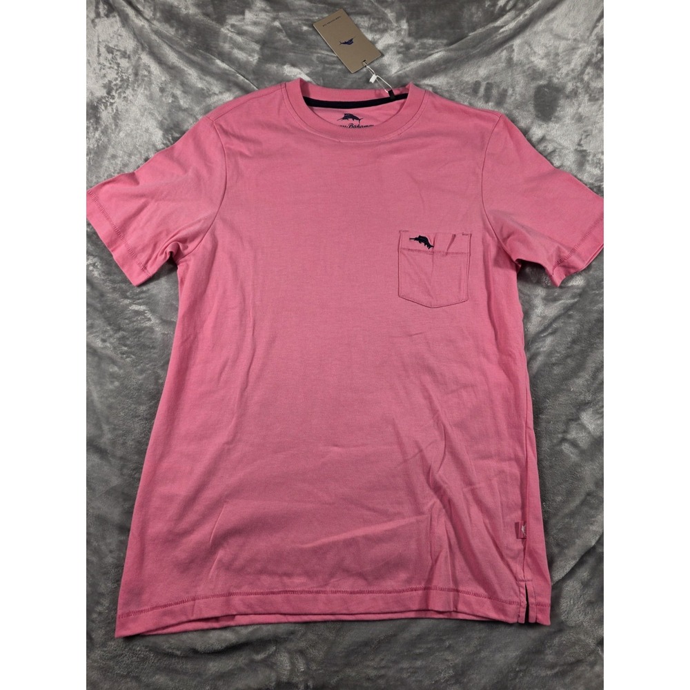 NWT Tommy Bahama Bali Skyline Cotton Pocket T-Shirt Pink/Blue Marlin Men's Small